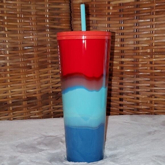 Starbucks Summer 2021 Red Blue Ombre Tumbler - Picture 4 of 5